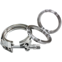 Aeroflow - 2-1/2" (63.5mm) V-Band Clamp Kit with Stainless Steel Weld Flanges