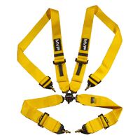 YELLOW 4POINT CAM LOCK HARNESS, FIA APPROVED, 3IN BELTS, BMH & SHE