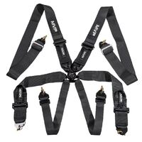 BLACK 6POINT CAM LOCK HARNESS, FIA APPROVED, 3IN BELTS, BMH & SHE