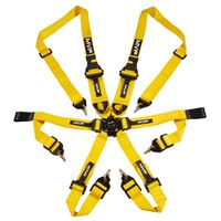 YELLOW 6POINT CAM LOCK HARNESS, FIA APPROVED, HANS 2-3IN BELTS, BMH & SHE
