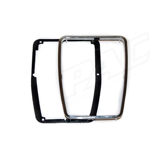 MAZDA RX3/ 808 GEARSHIFT CONSOLE SURROUND CHROME PLASTIC TRIM AND BACKING