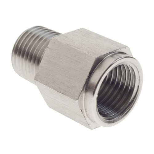 1/8 NPT MALE TO M10 X 1.0 FEMALE SS ADAPTER