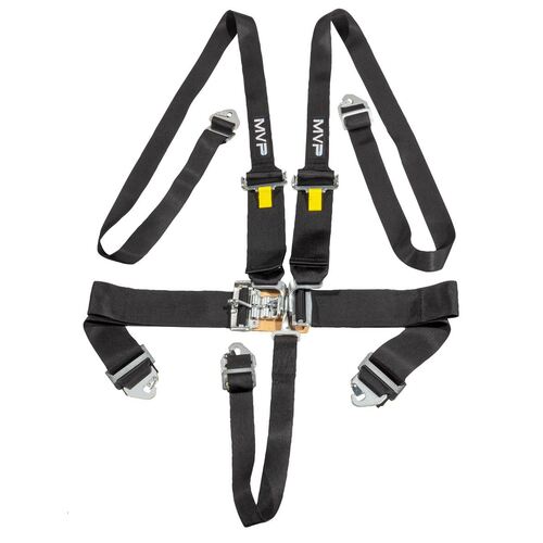 BLACK 5POINT LATCH & LINK HARNESS, SFI APPROVED, HANS 2-3IN BELTS, SMH & SH